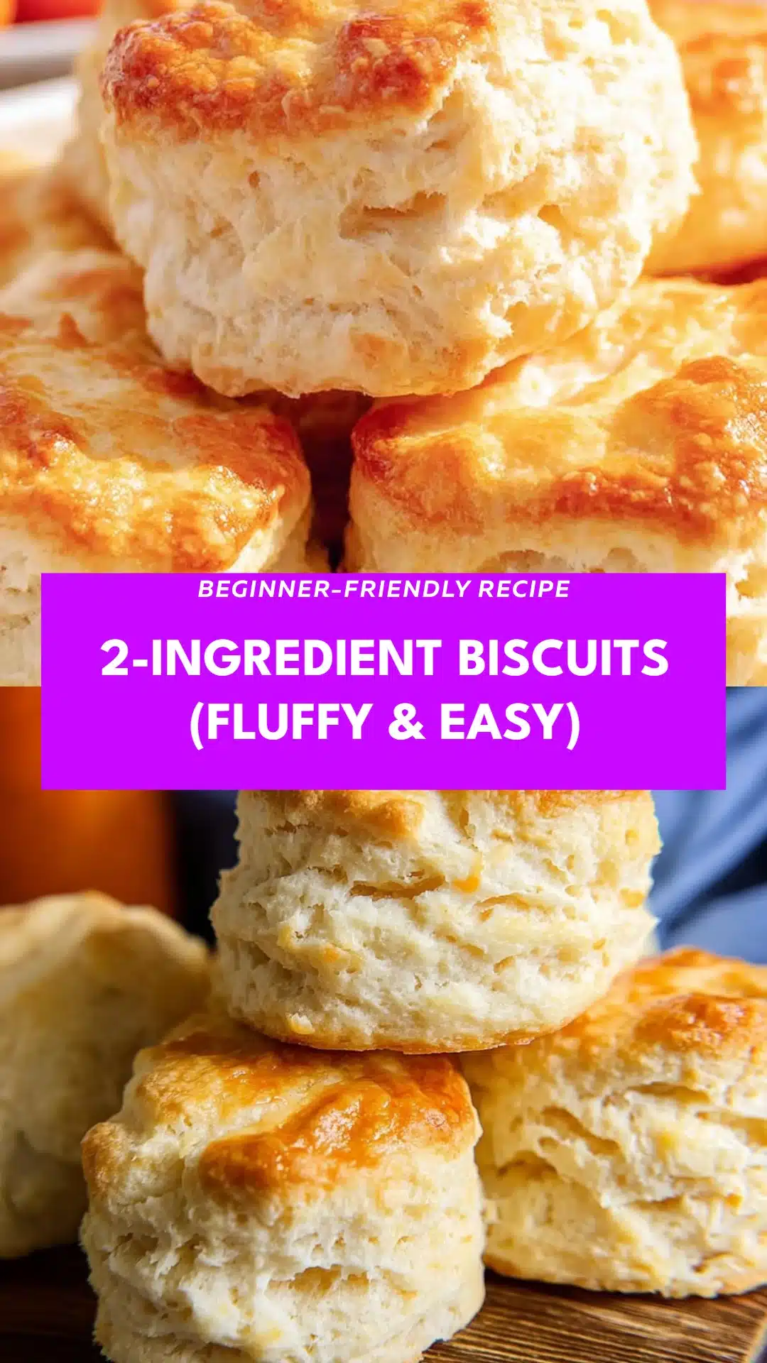 2-Ingredient Biscuits (Fluffy & Easy)