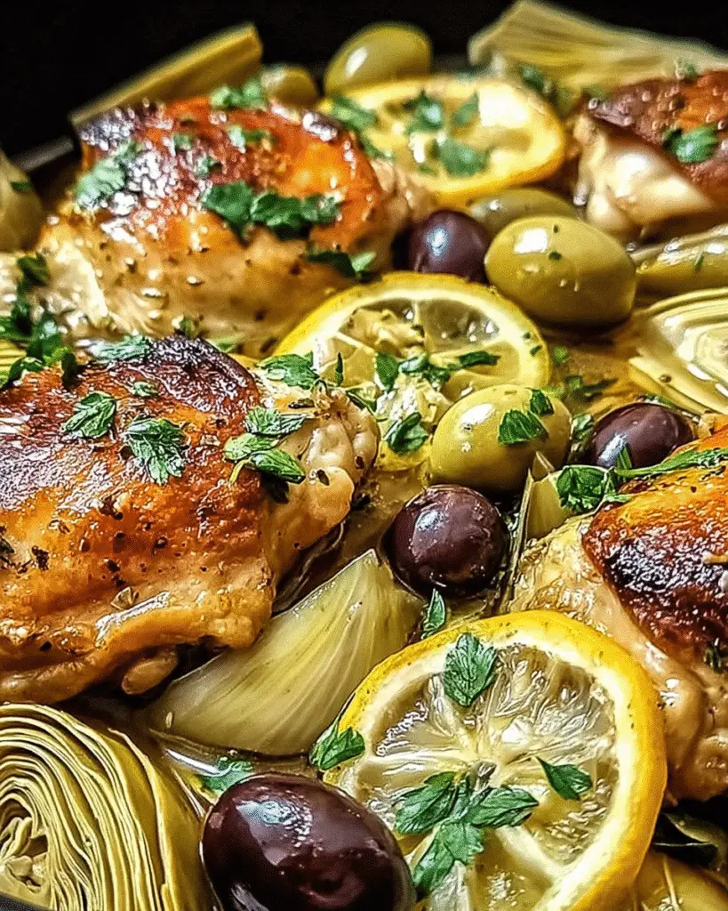 Mediterranean Lemon Chicken with Artichokes & Olives