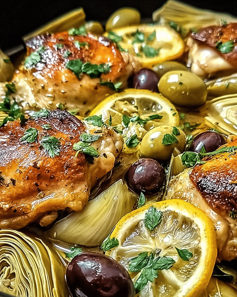 Mediterranean Lemon Chicken with Artichokes & Olives