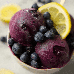 No Churn Blueberry Lemon Sorbet