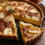 Homemade Apple Custard Impossible Pie slice on a plate