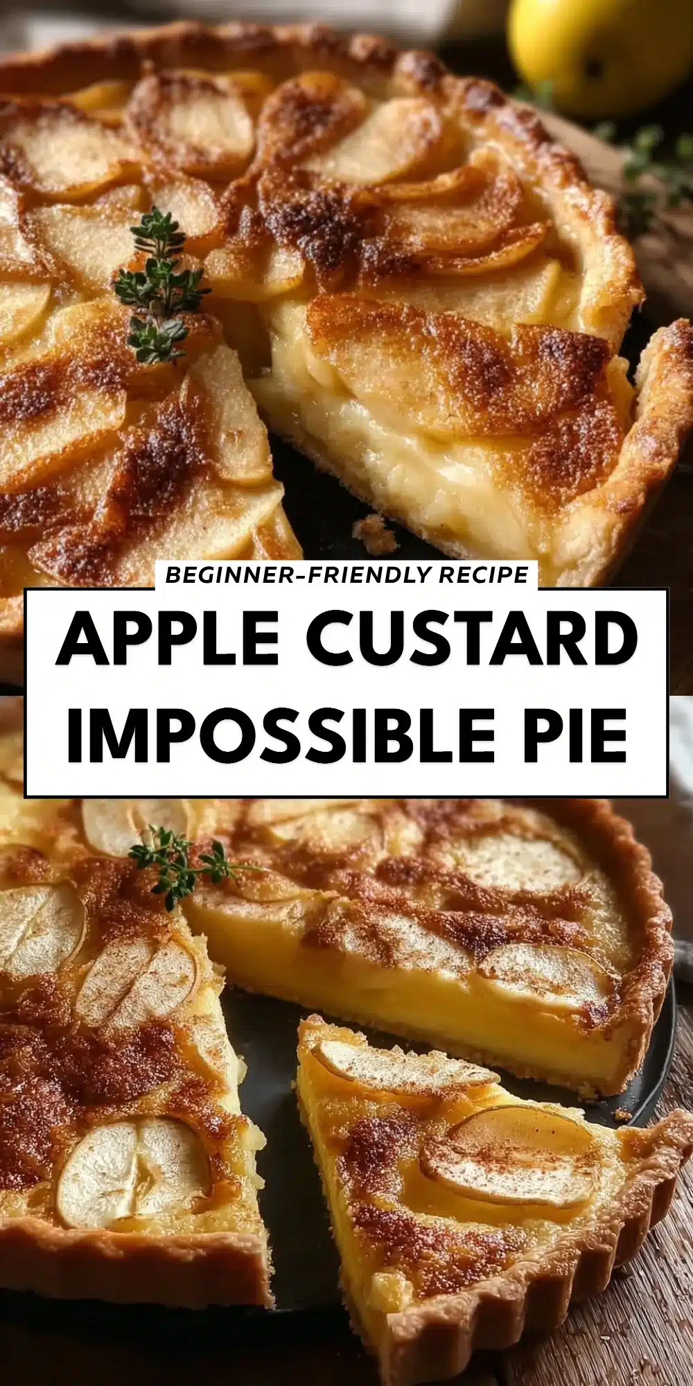Apple Custard Impossible Pie