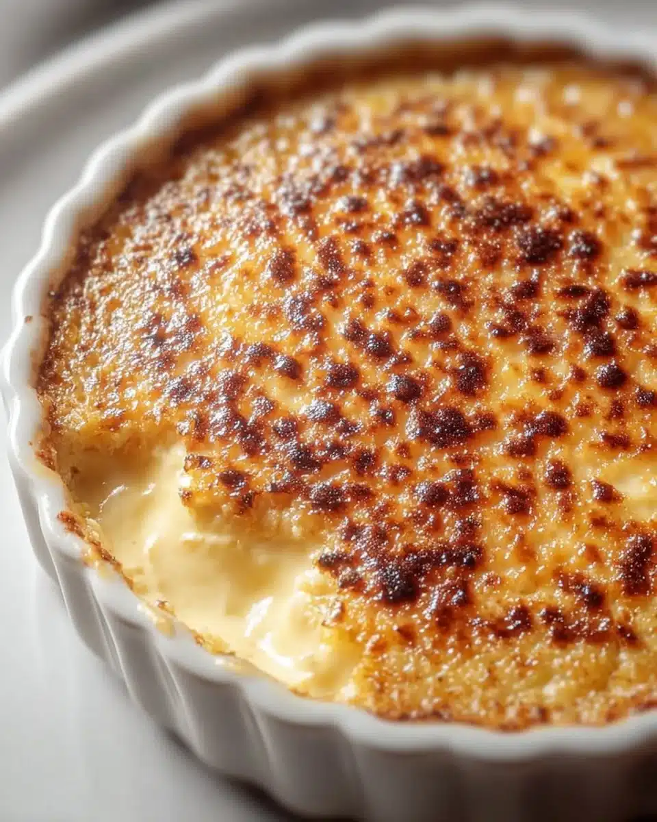 Baked oatmeal custard served in a rustic bowl with fresh berries and nuts