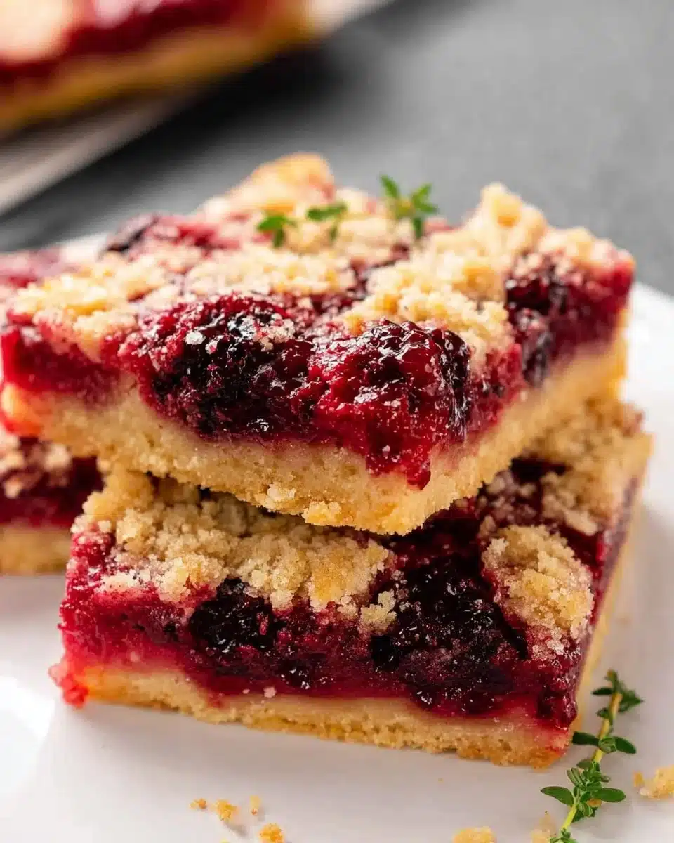 Delicious Blackberry Lemon Thyme Squares with fresh blackberries and lemon zest