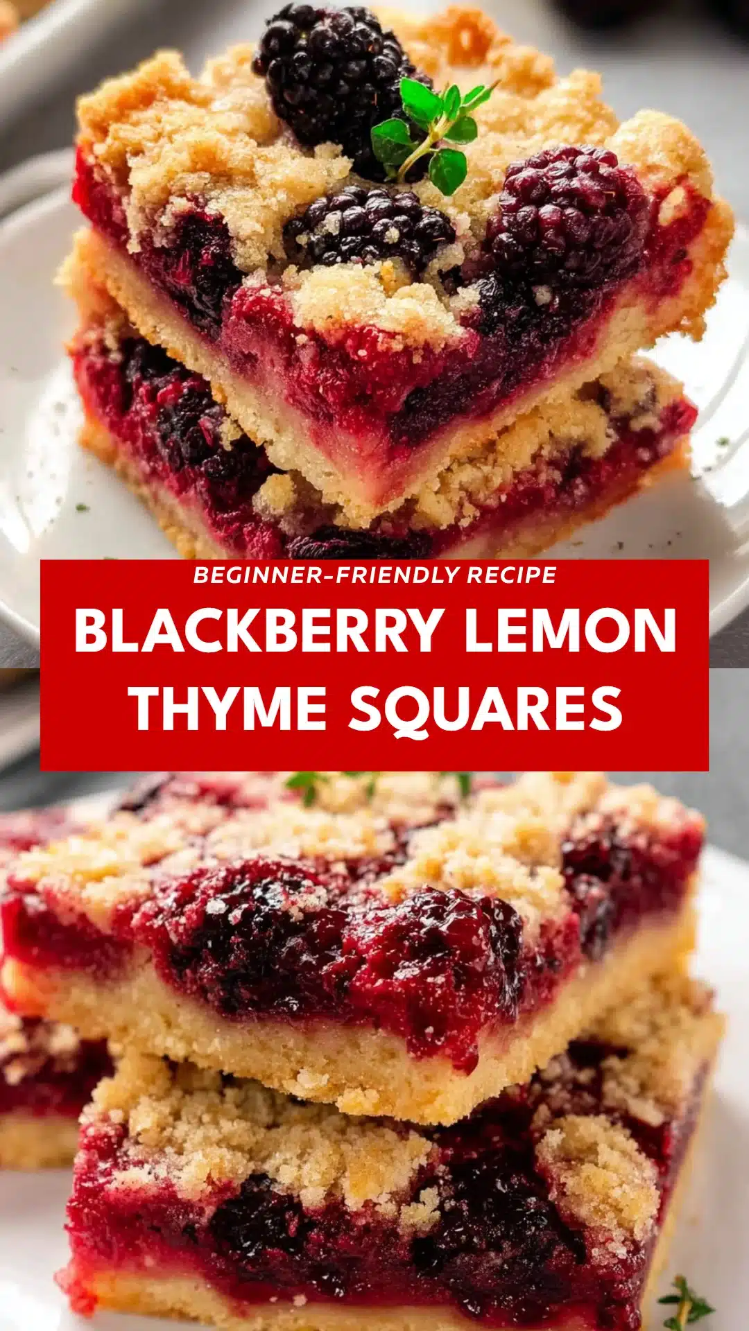 Blackberry Lemon Thyme Squares