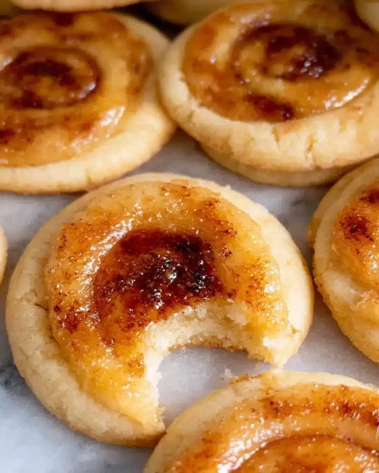 Delicious burnt cream cookies with crispy surface and creamy filling