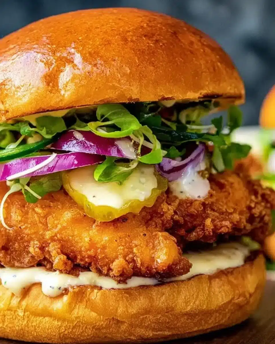 Buttermilk Fried Crispy Chicken Burger