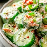 California Roll Cucumber Salad with fresh ingredients
