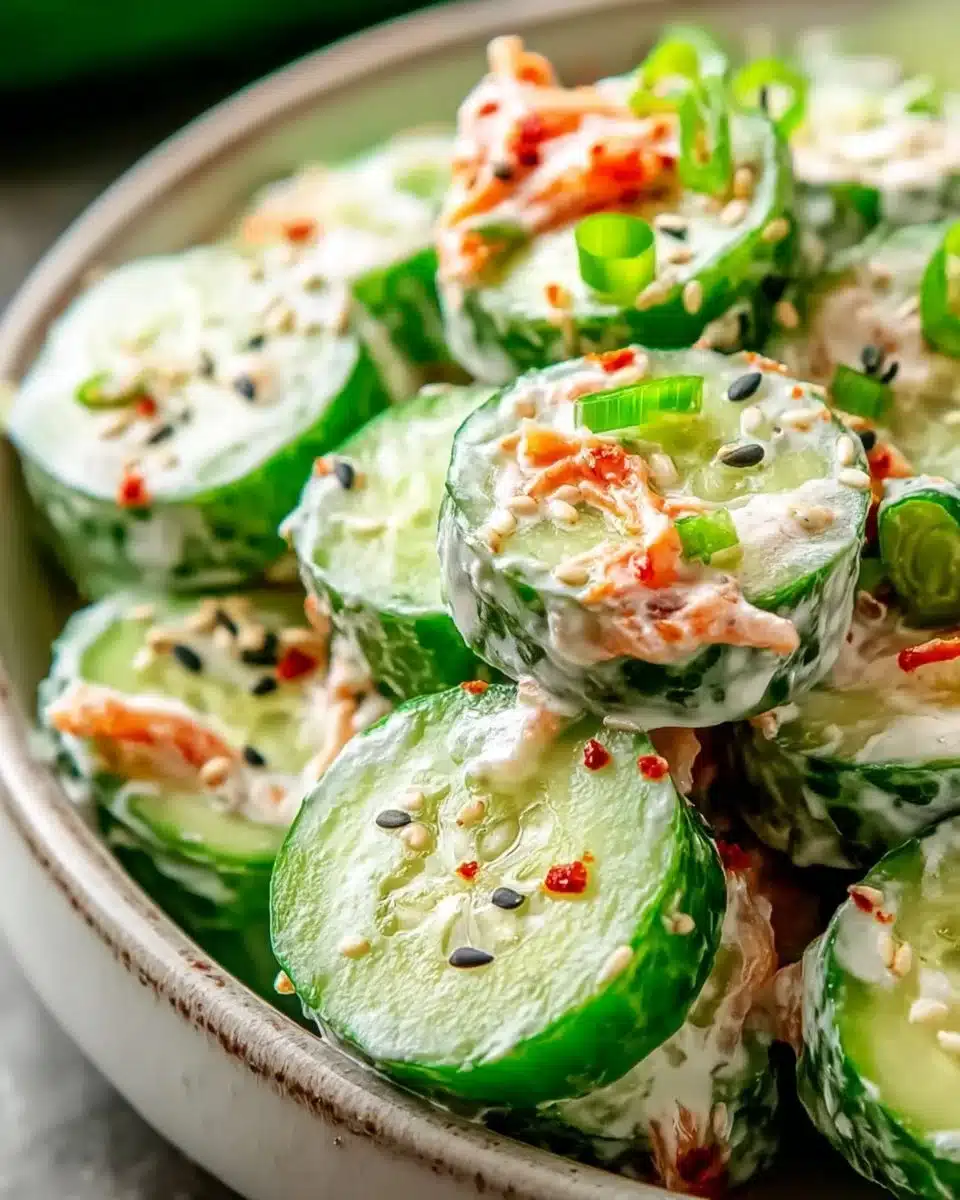 California Roll Cucumber Salad with fresh ingredients