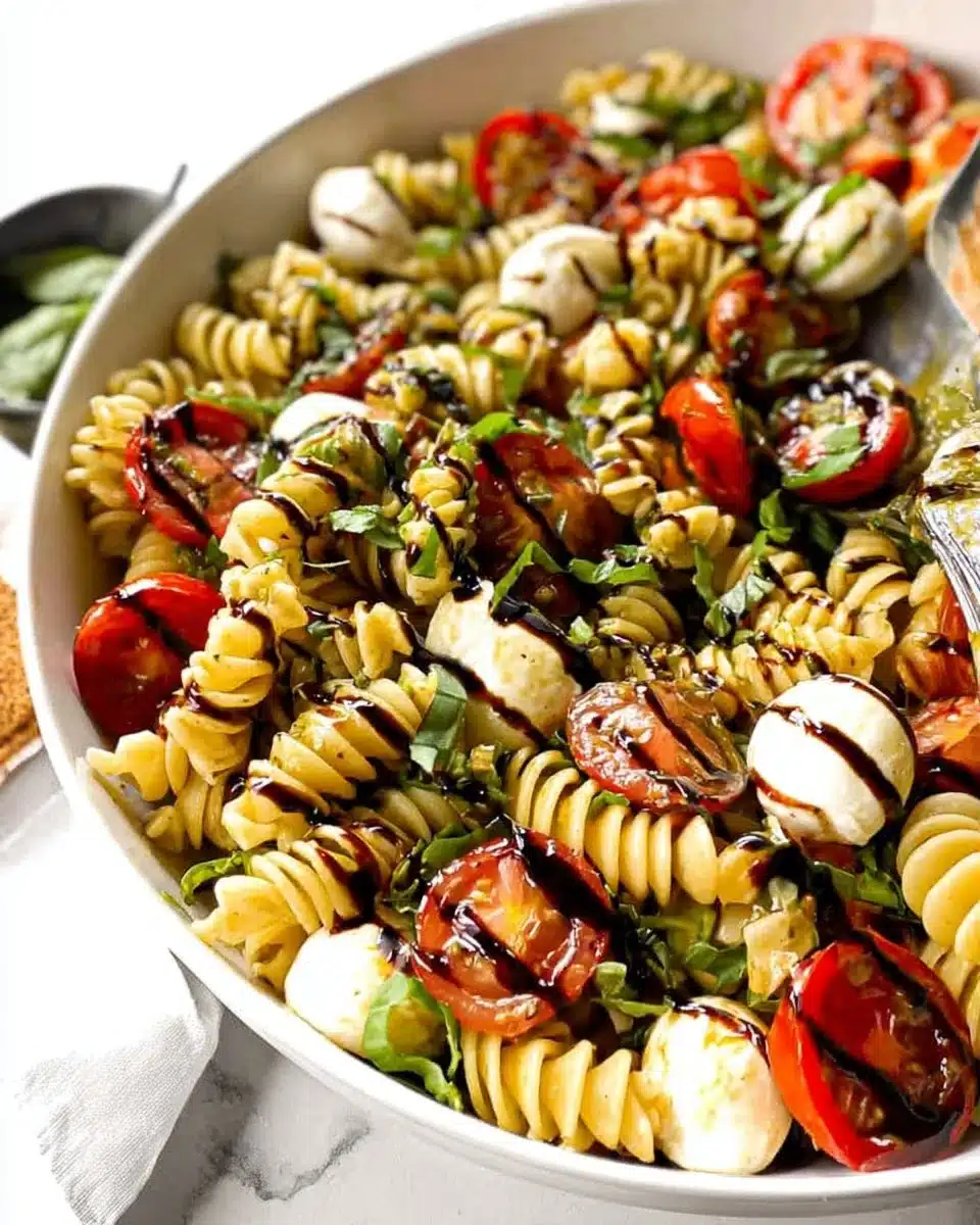 Caprese Pasta Salad with Balsamic Glaze