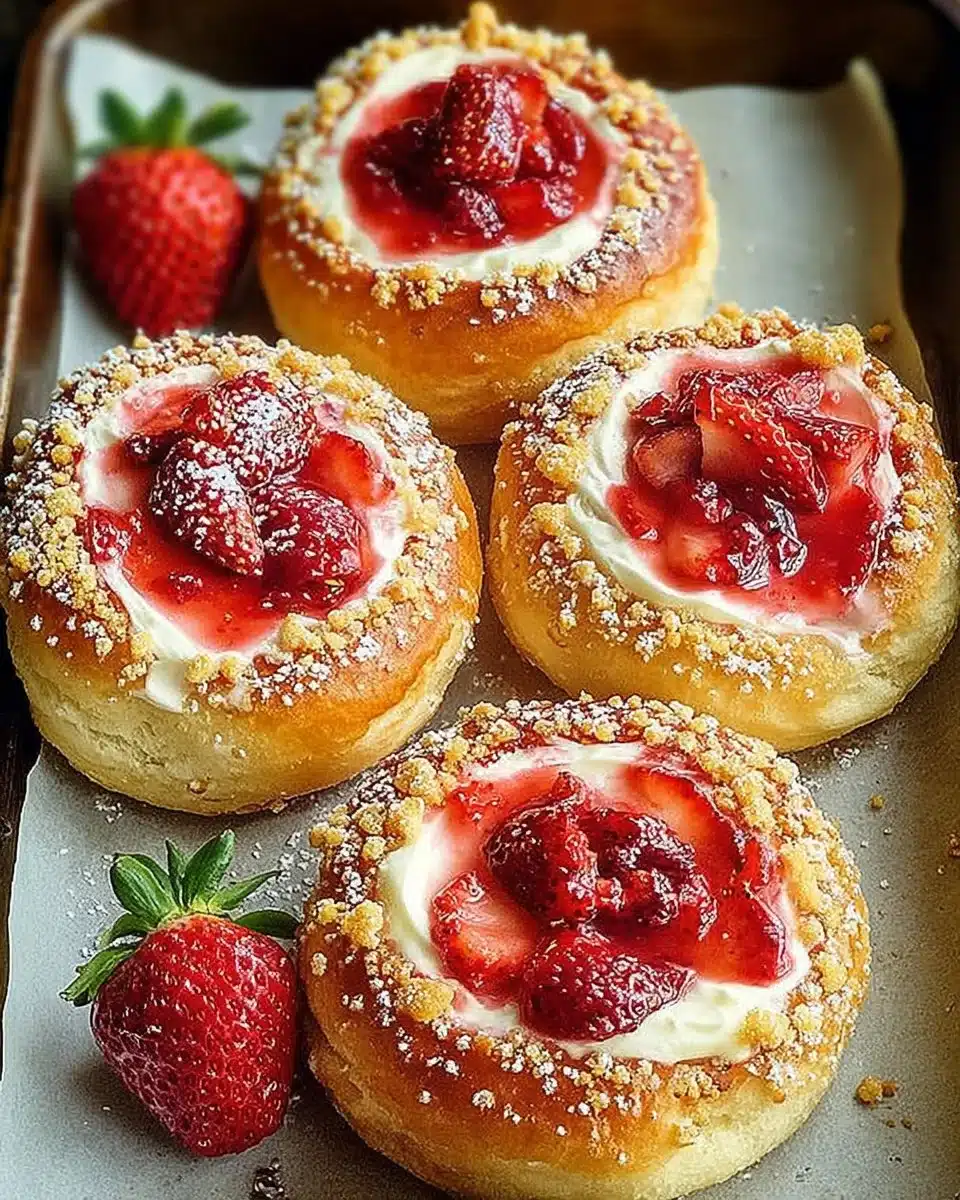 Carnival Buns with Strawberry Cheesecake Filling