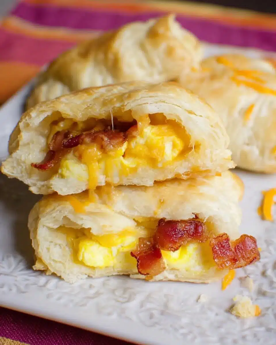 Cheesy Egg and Bacon Sourdough Breakfast Pockets