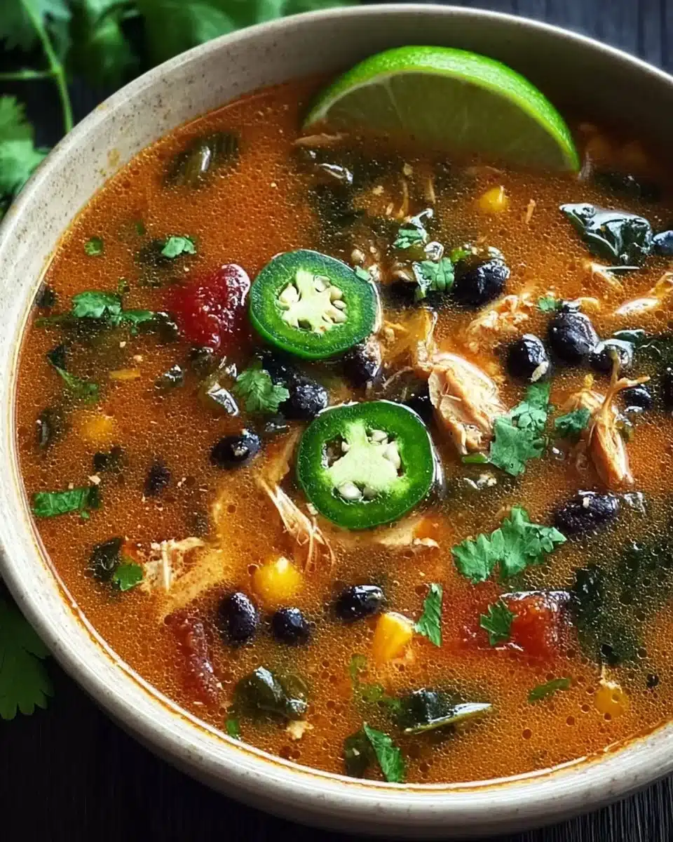 Chicken Poblano and Black Bean Soup