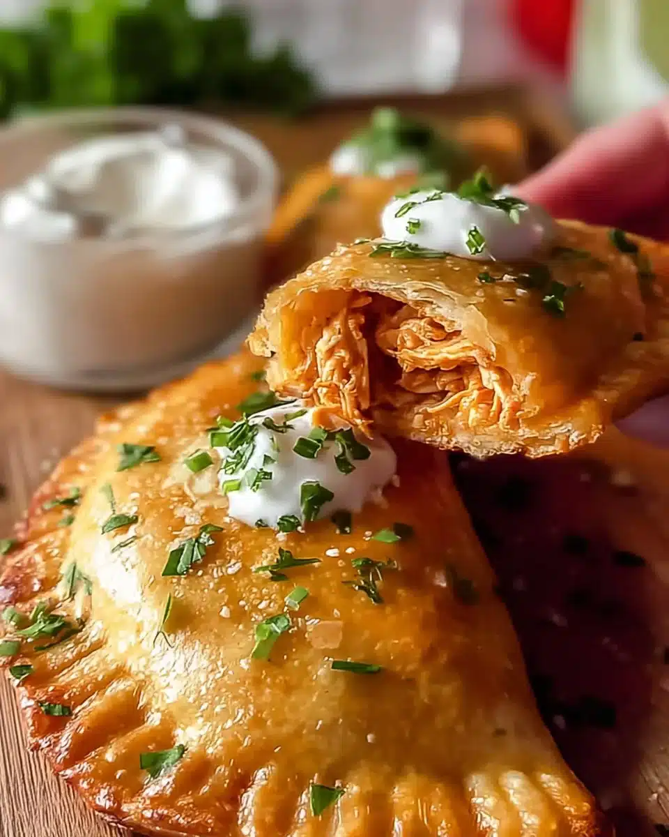 Delicious Chipotle Chicken Empanada with crispy pastry and spicy filling