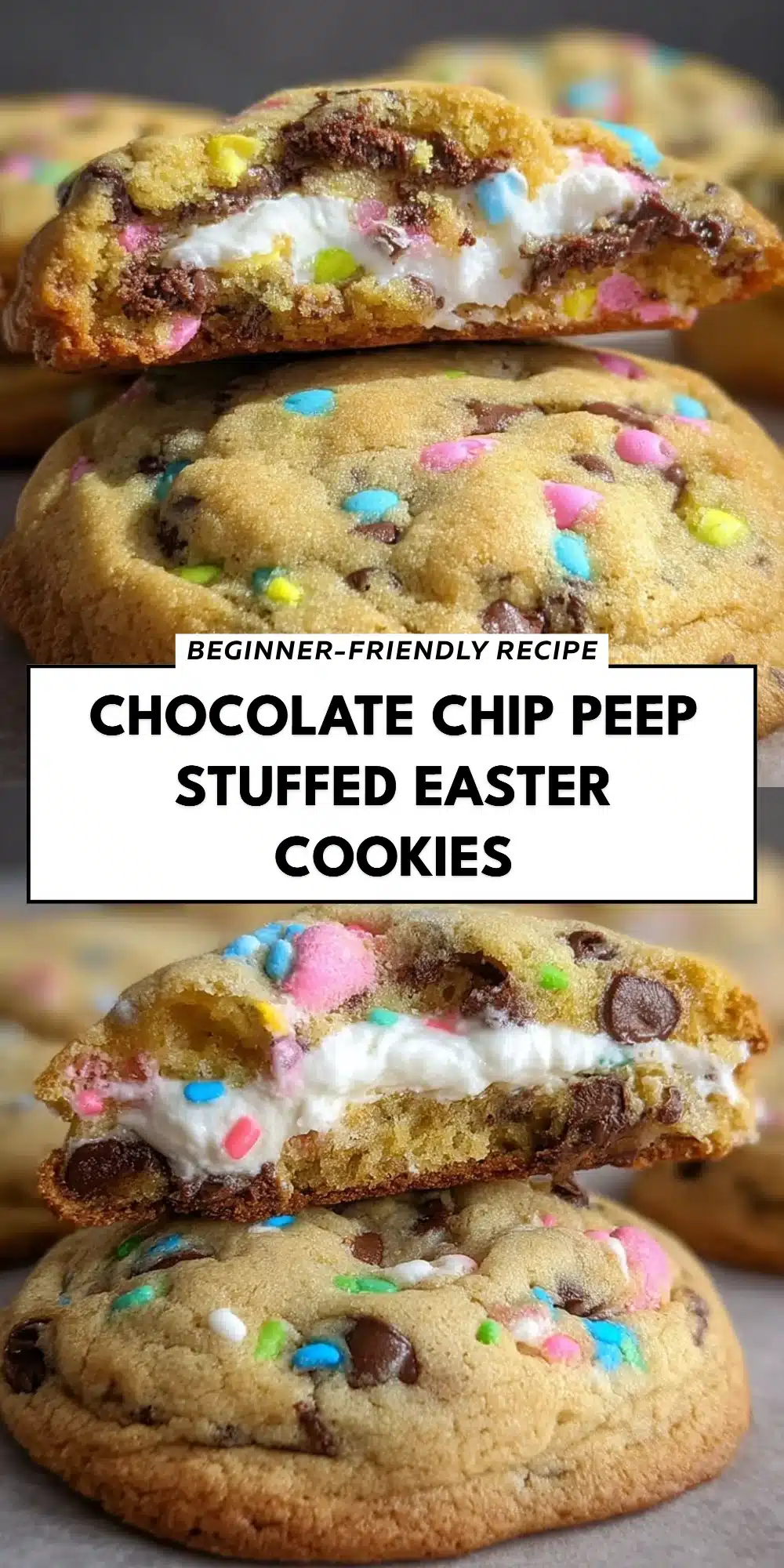 Chocolate Chip Peep Stuffed Easter Cookies