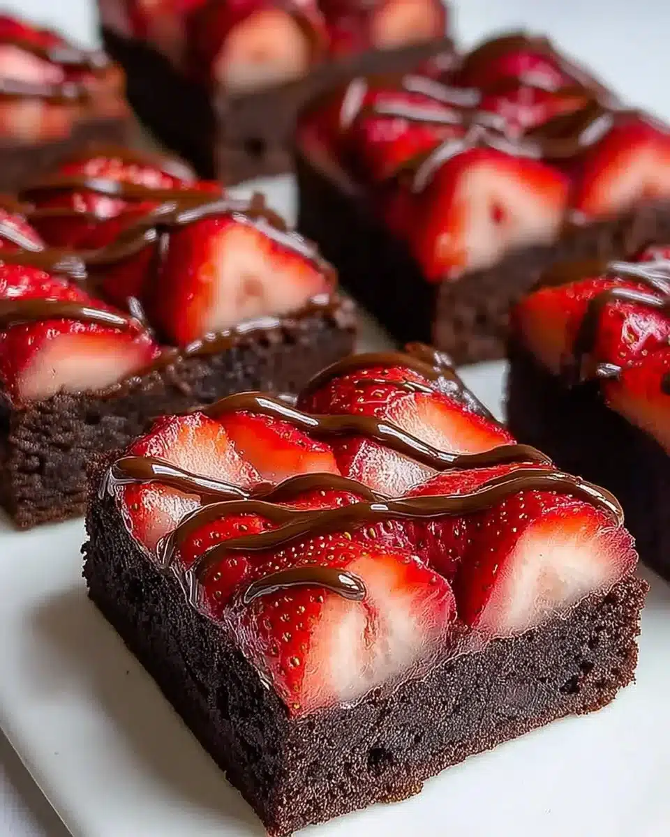 Chocolate Covered Strawberry Brownies