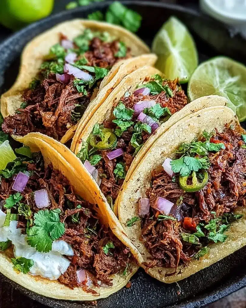 Delicious corned beef tacos served with fresh toppings and garnishes