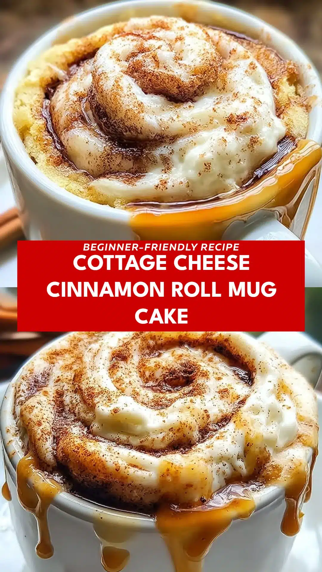 Cottage Cheese Cinnamon Roll Mug Cake