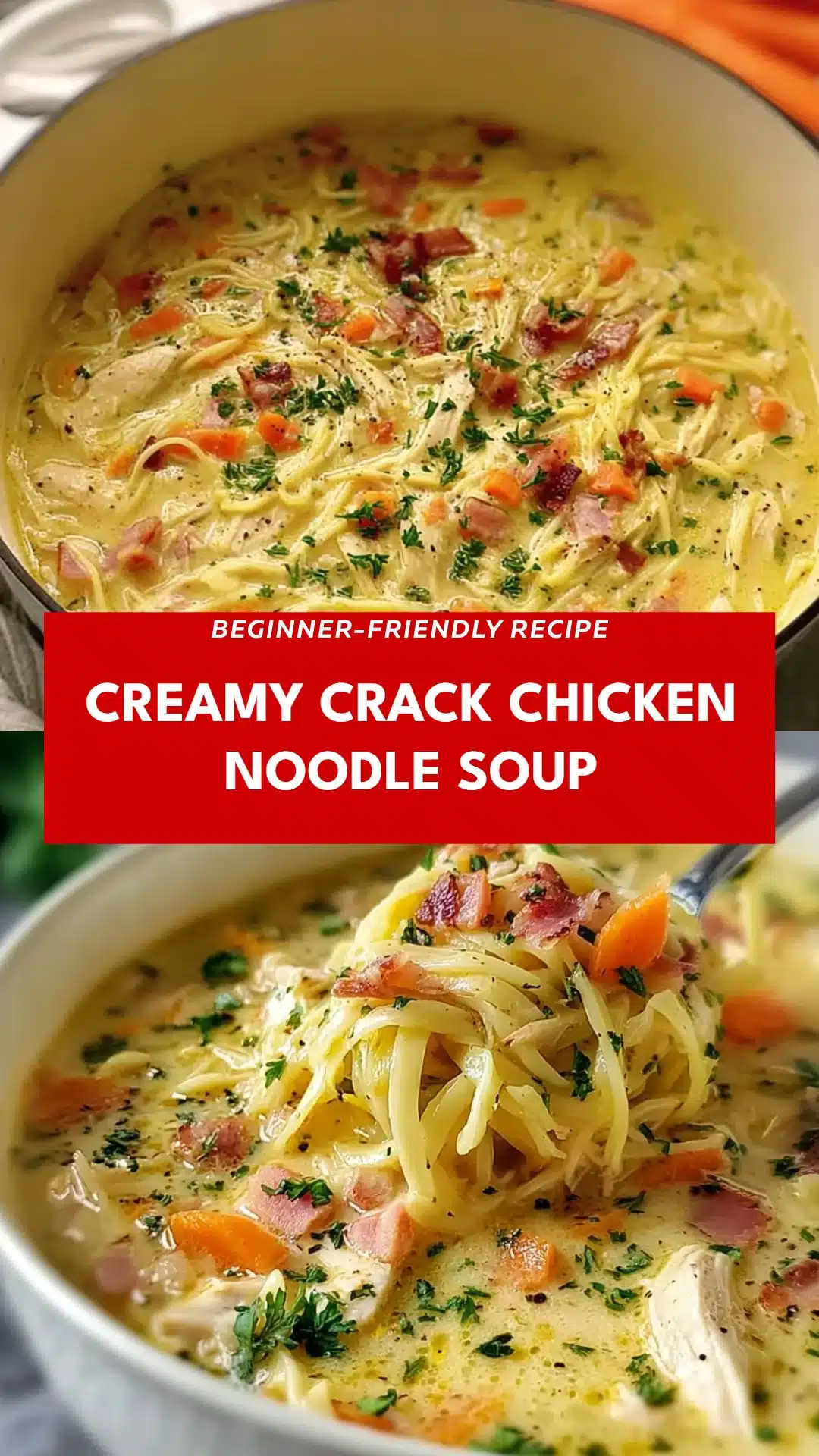 Creamy Crack Chicken Noodle Soup