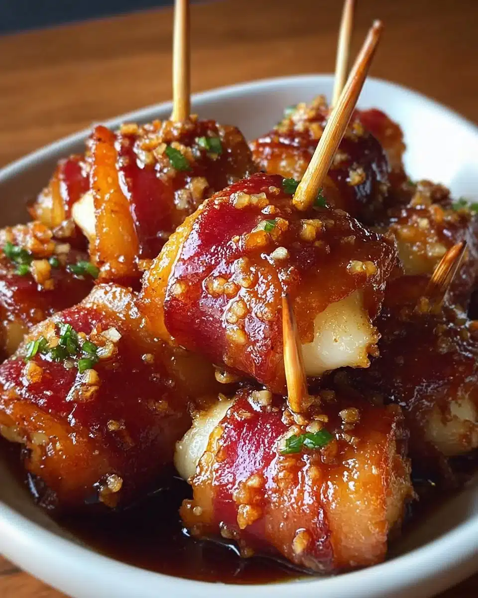 Crispy Bacon Mozzarella Poppers with Sweet Maple Glaze