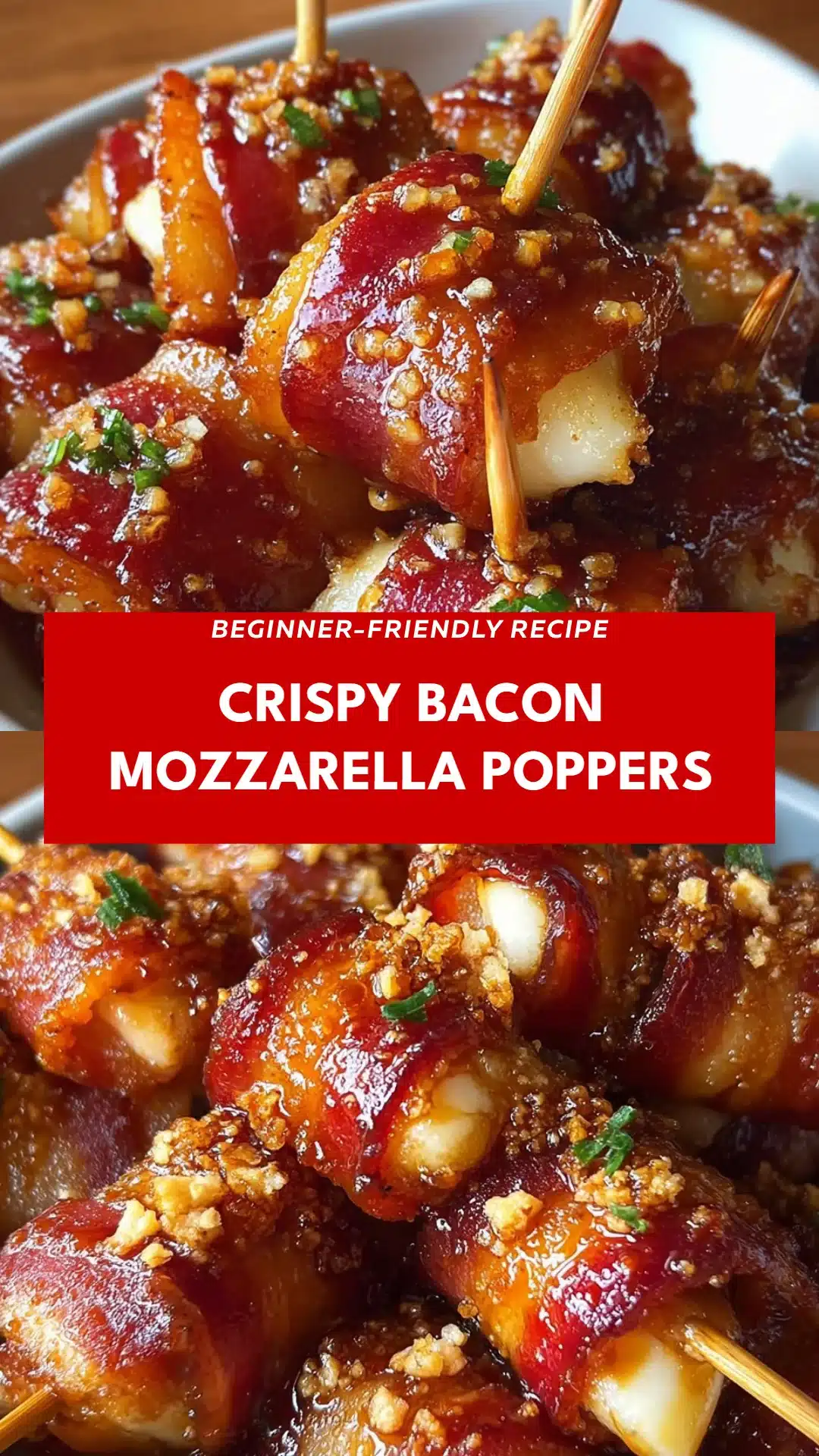 Crispy Bacon Mozzarella Poppers