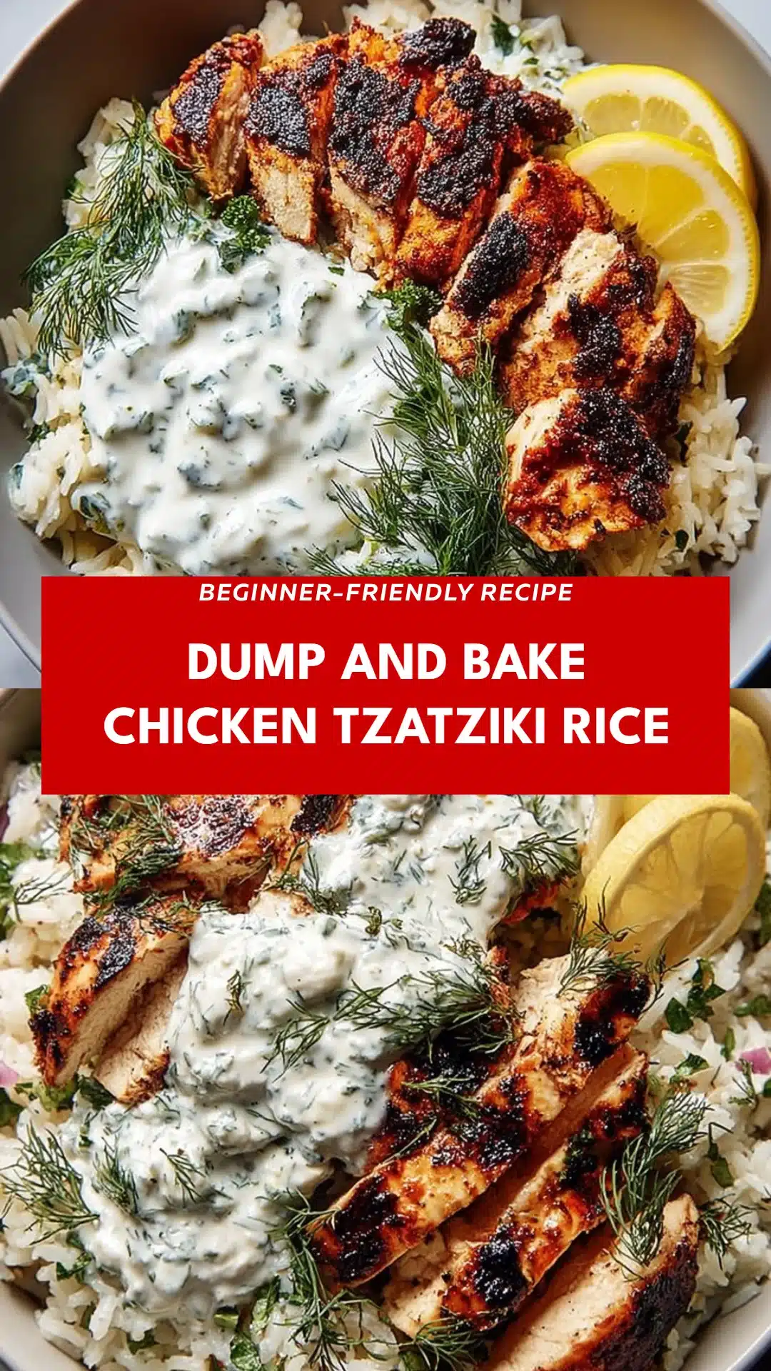 Dump And Bake Chicken Tzatziki Rice