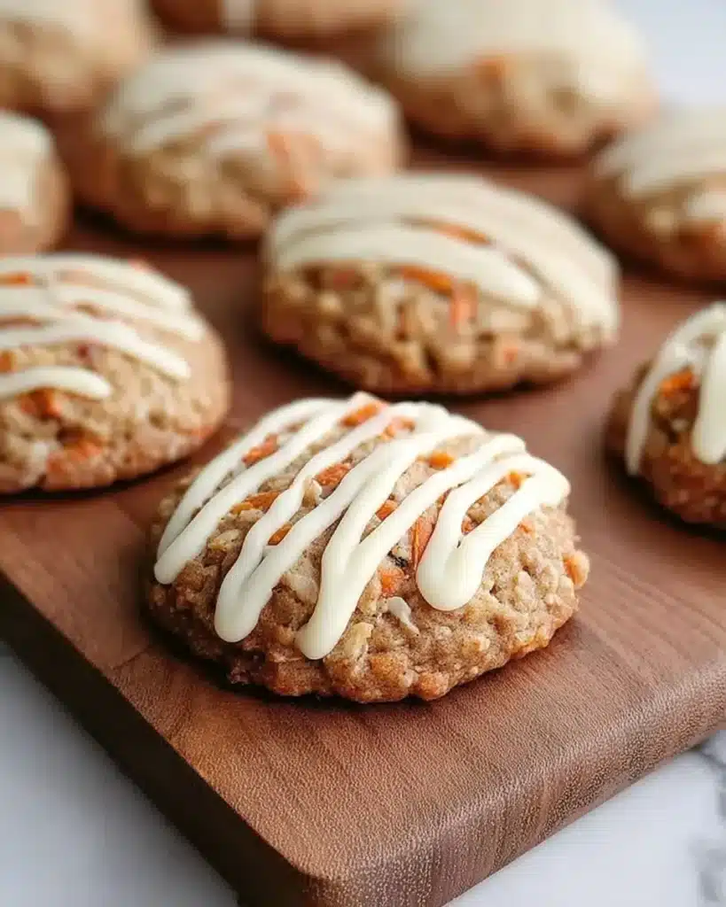 Easter Sourdough Carrot Cake Cookies on a plate, decorated with festive sprinkles.
