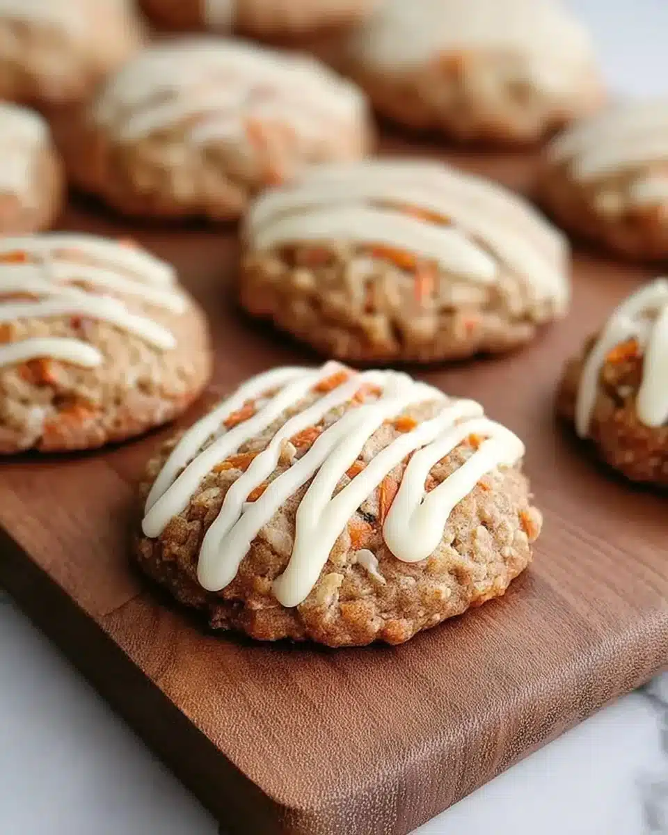 Easter Sourdough Carrot Cake Cookies on a plate, decorated with festive sprinkles.