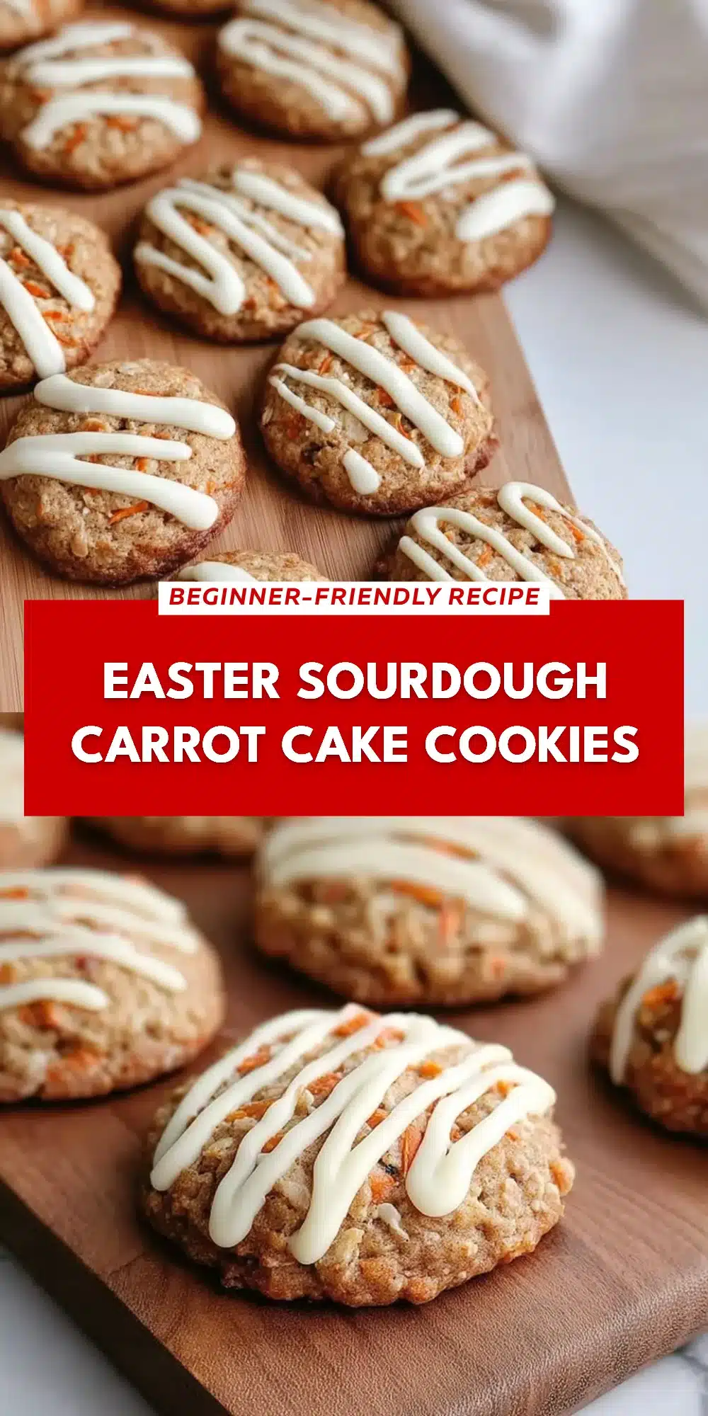 Easter Sourdough Carrot Cake Cookies