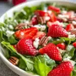 Easter Strawberry Spring Salad with fresh strawberries and greens