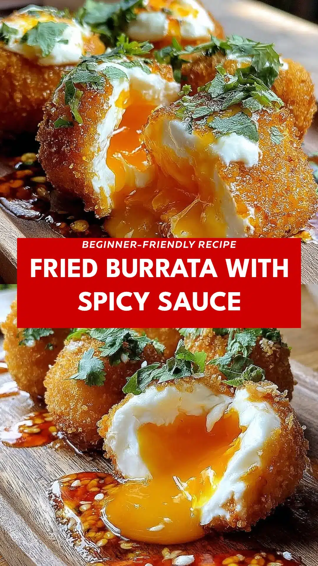 Fried Burrata with Spicy Sauce