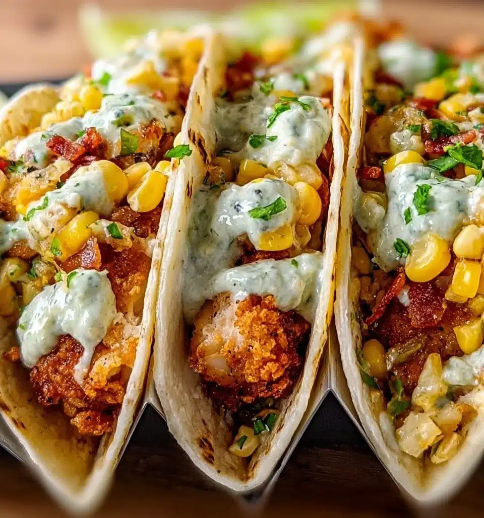 Fried Chicken Street Corn Tacos