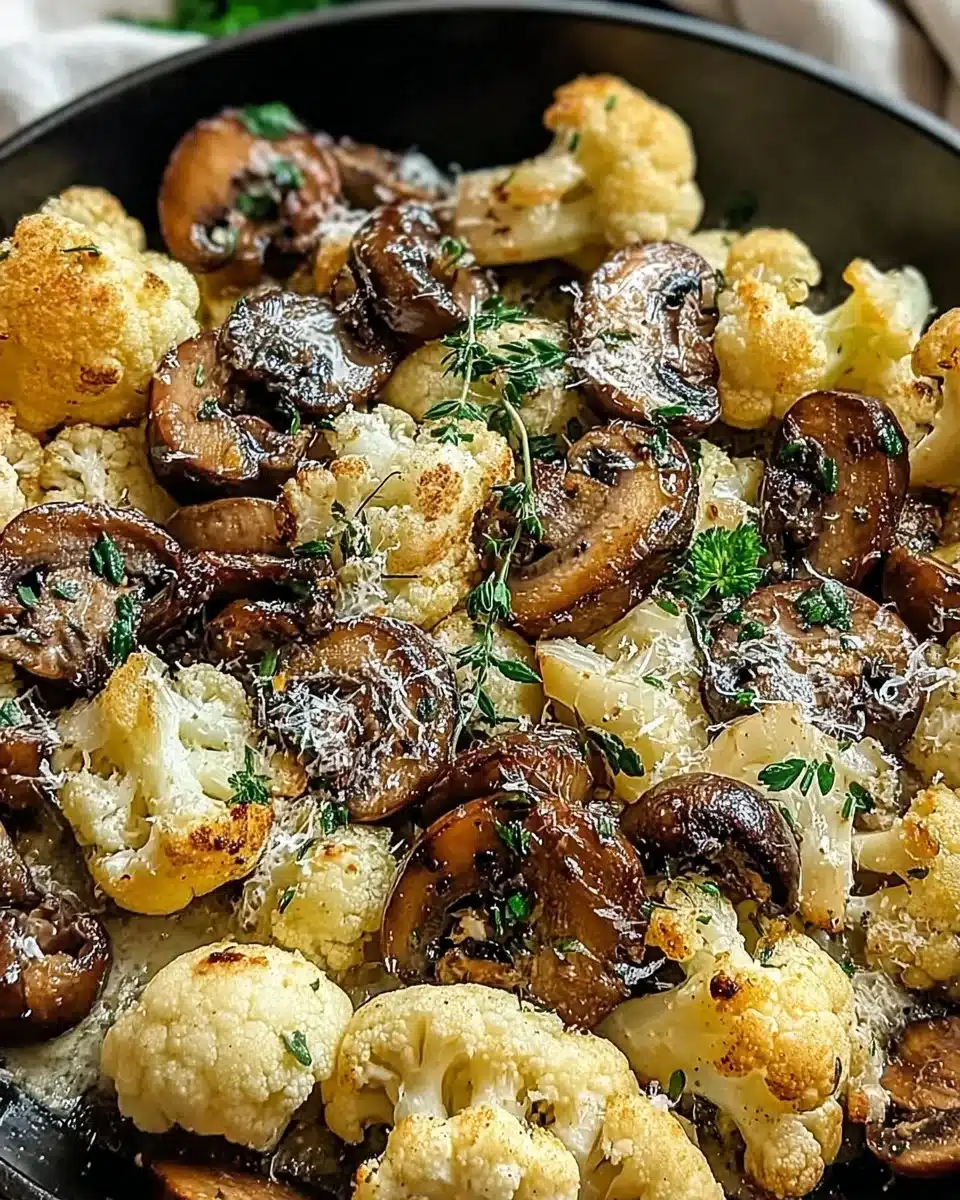 Garlic Mushroom and Cauliflower Skillet