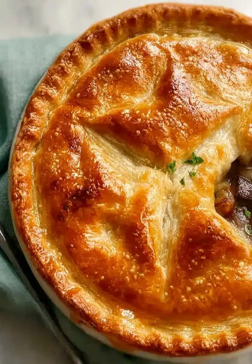 Golden Irish Stew with Puff Pastry