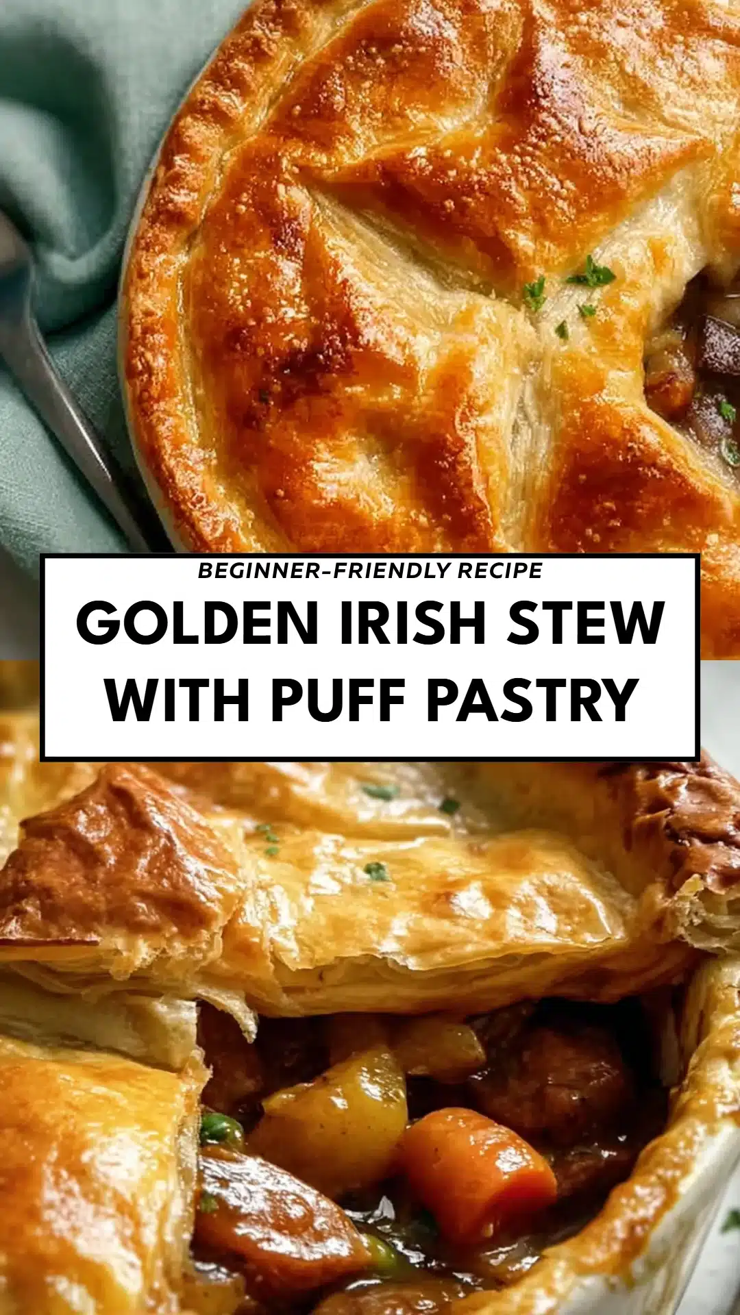 Golden Irish Stew with Puff Pastry