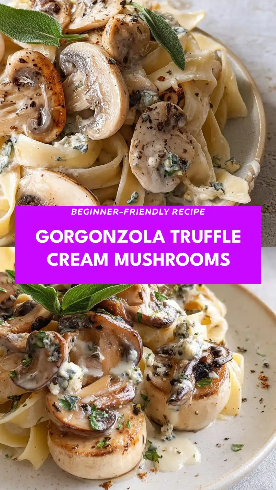 Gorgonzola Truffle Cream Mushrooms