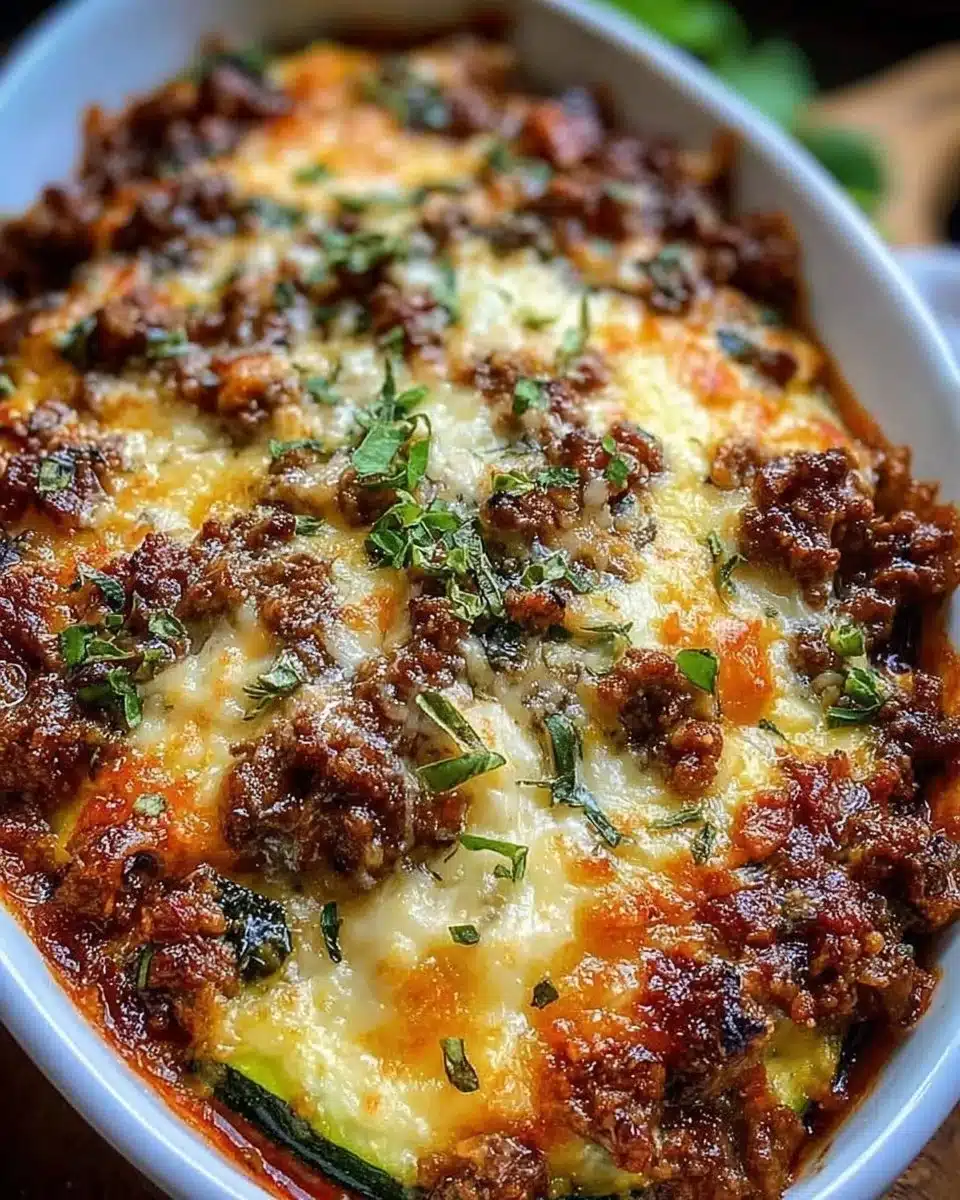 Low-Carb Ground Beef Zucchini Bake