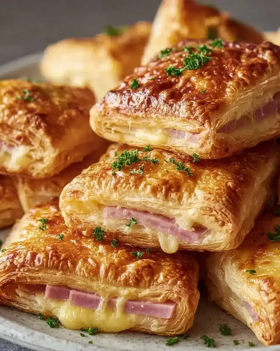 Ham and Cheese Puff Pastry Pockets
