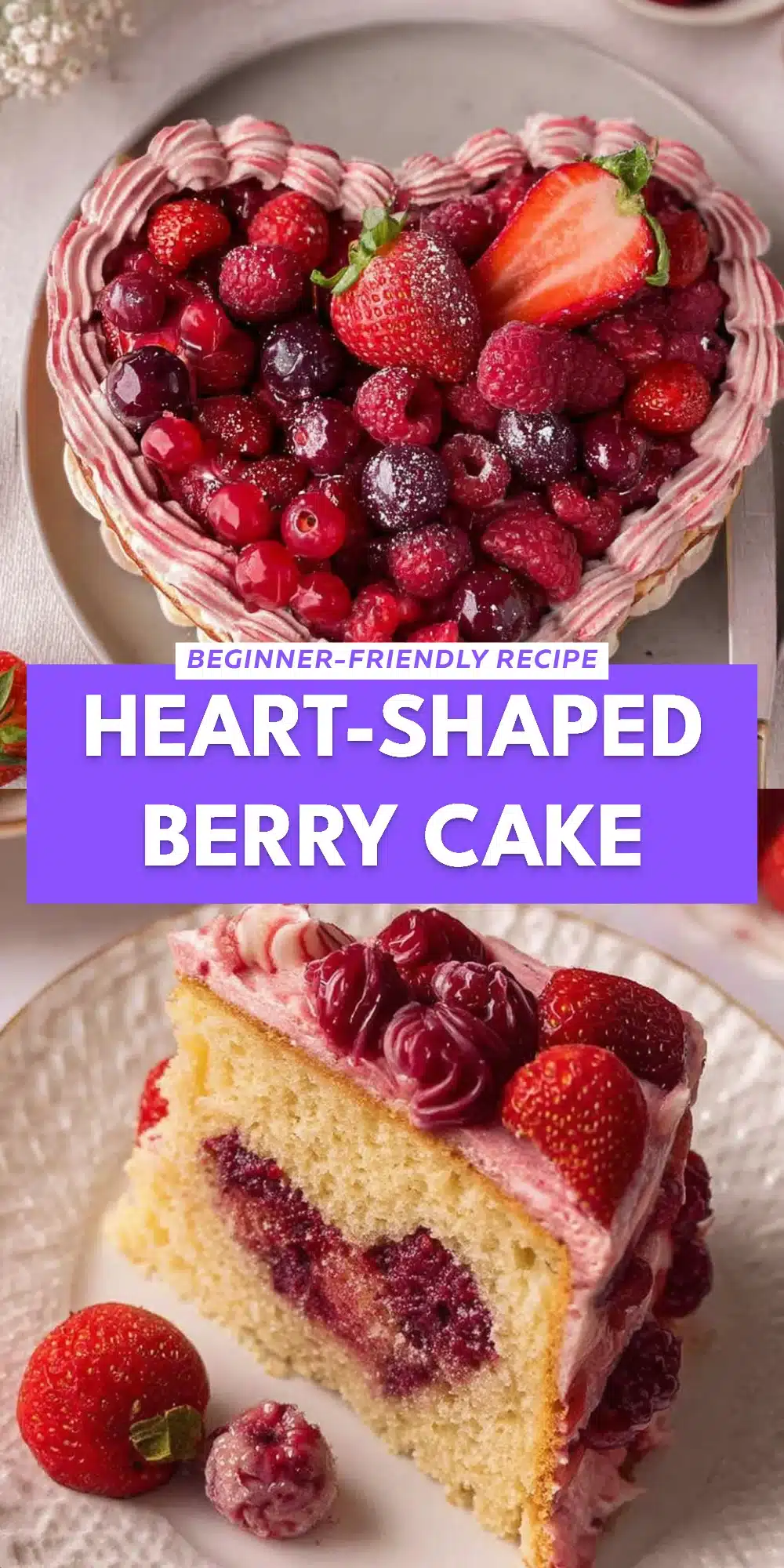Heart-Shaped Berry Cake