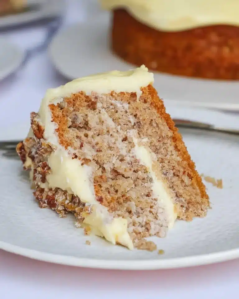 Delicious Hummingbird Cake with tropical fruits and creamy frosting