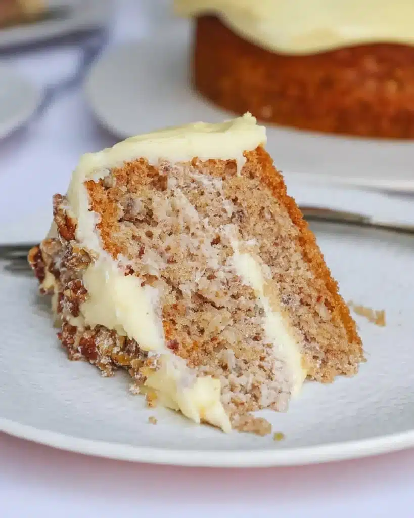 Delicious Hummingbird Cake with tropical fruits and creamy frosting