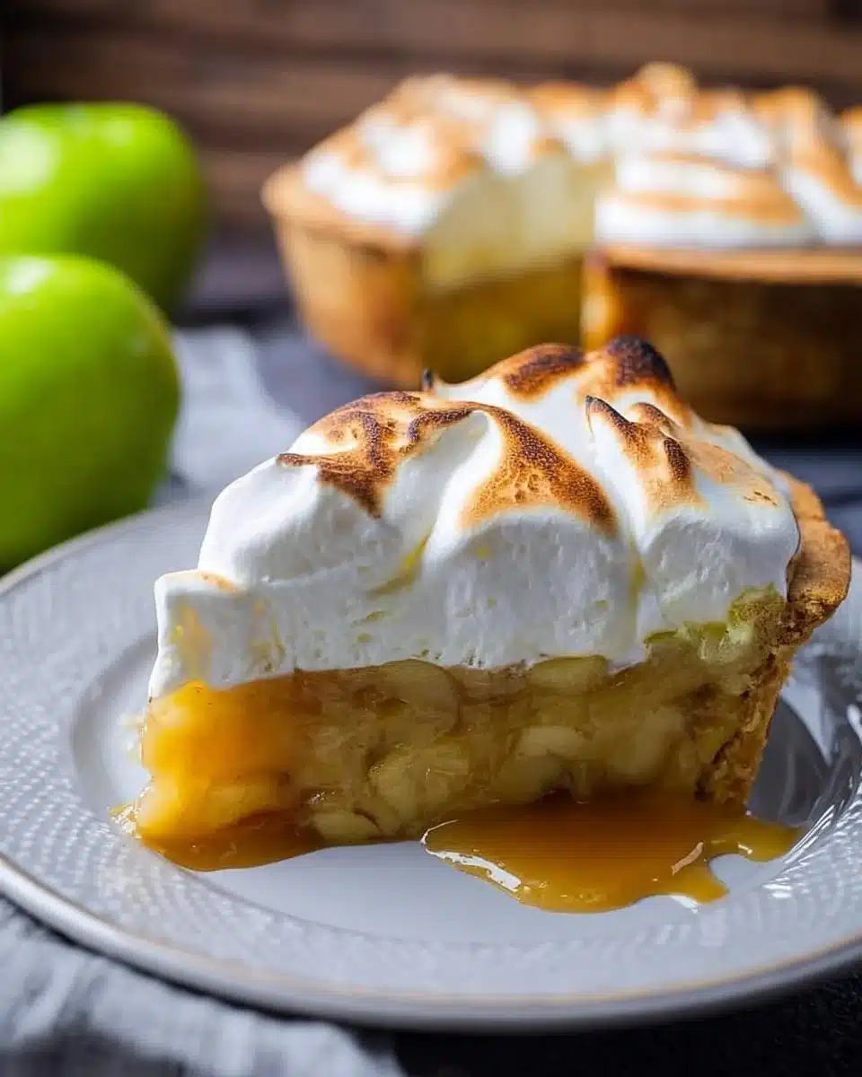 Irish apple amber dessert with spiced apples and amber glaze