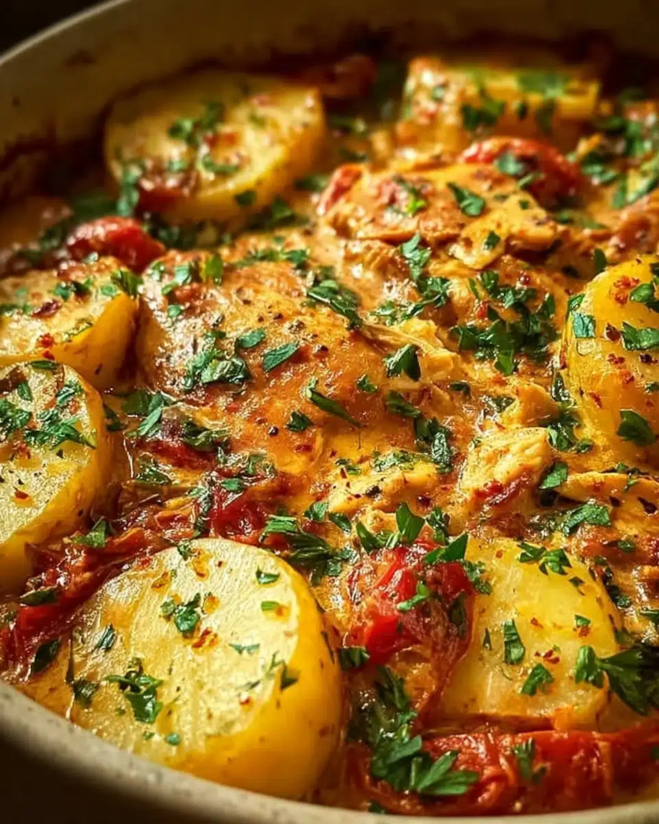 Italian Crockpot Chicken and Potatoes