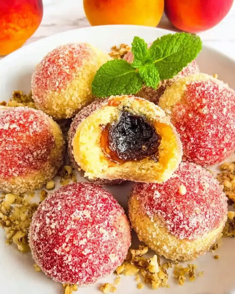 Delicious Italian Peach Cookies on a plate, perfect for dessert lovers.