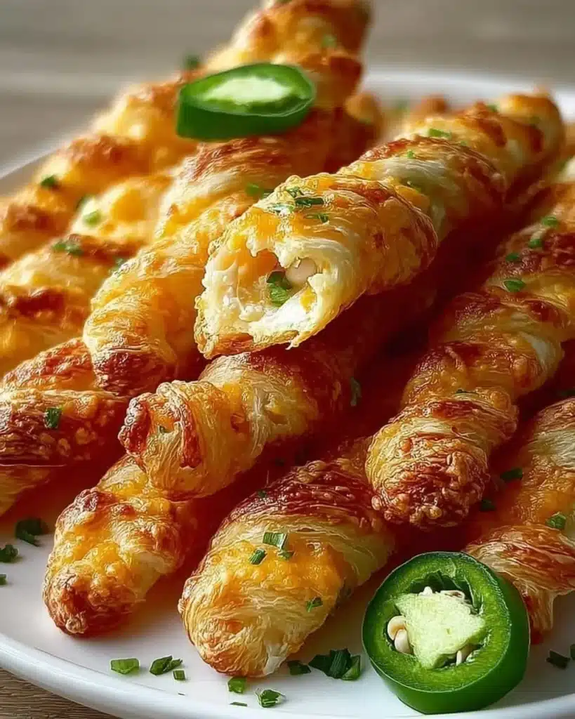 Jalapeno Popper Twists appetizer with cheese and jalapenos
