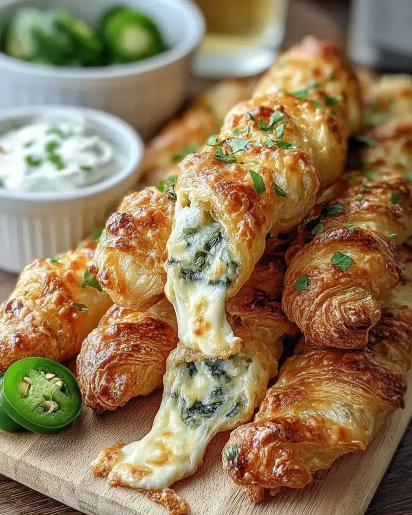 Jalapeno popper twists with cheese and bacon on a platter