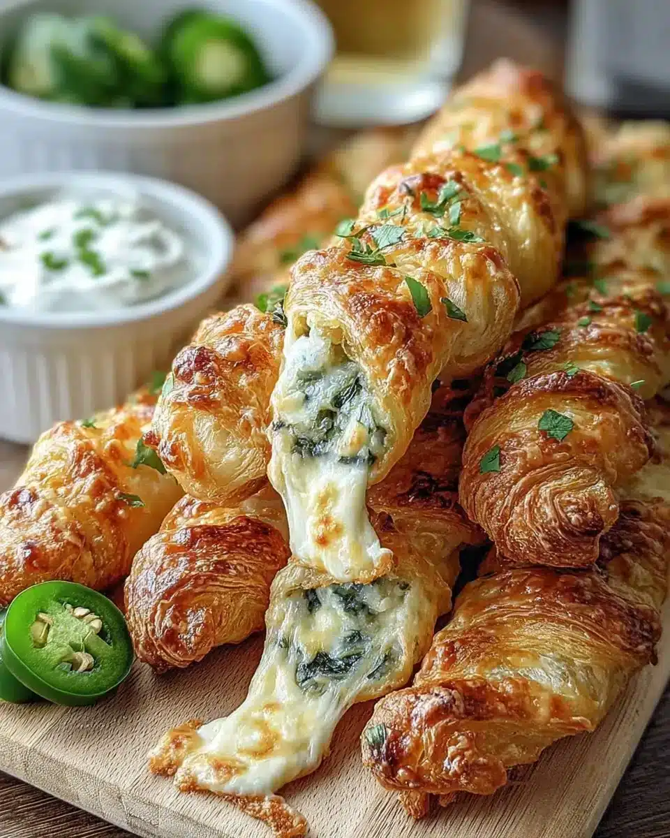 Jalapeno popper twists with cheese and bacon on a platter