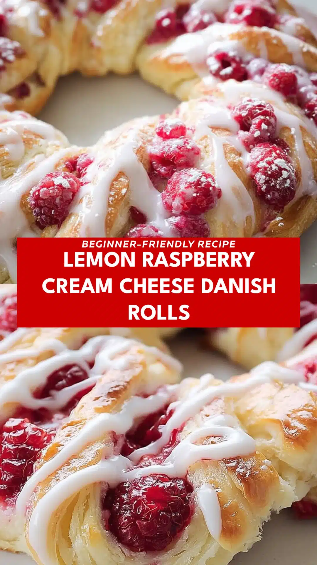 Lemon Raspberry Cream Cheese Danish Rolls