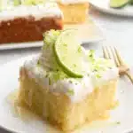 Delicious Margarita Poke Cake topped with lime and tequila flavors.