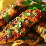 Delicious Mediterranean Chicken Tenders garnished with herbs and spices